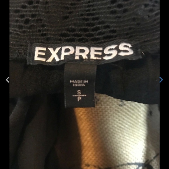 Express Black Lace Sheer Peasant Blouse Shirred S - Picture 4 of 6